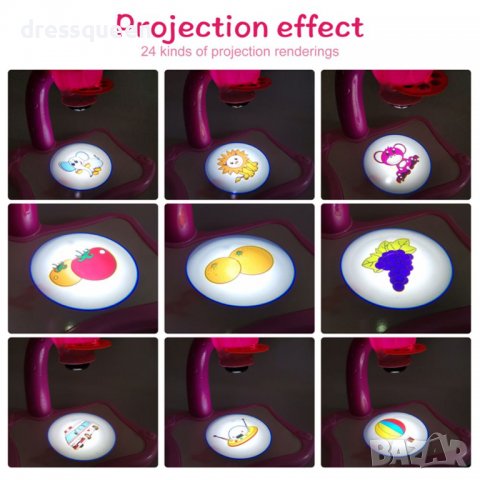 3290 Детска масичка с проектор на картинки с идеи за рисуване и флумастери, снимка 18 - Рисуване и оцветяване - 37550278