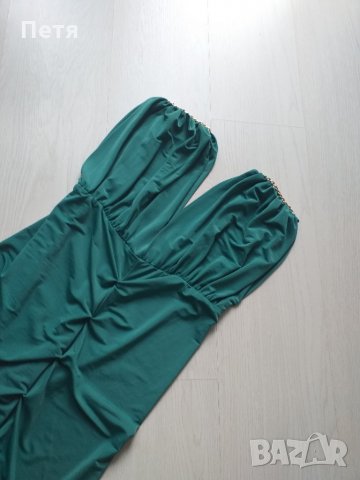 Чудесна рокля с метален орнамент на раменете, става и за туника , снимка 2 - Рокли - 29499092