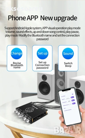 ZK-HT21 Стерео Аудио Усилвател Модул 2.1 Канал HiFi Bluetooth съвместим Модул със Субуфер TDA7498E, снимка 16 - Ресийвъри, усилватели, смесителни пултове - 53901110