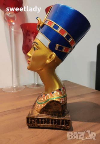 Скулптура бюст на царица Нефертити, снимка 4 - Статуетки - 44384607