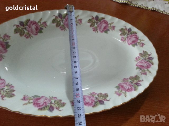 Стар български порцелан плато елипса , снимка 7 - Антикварни и старинни предмети - 42225143