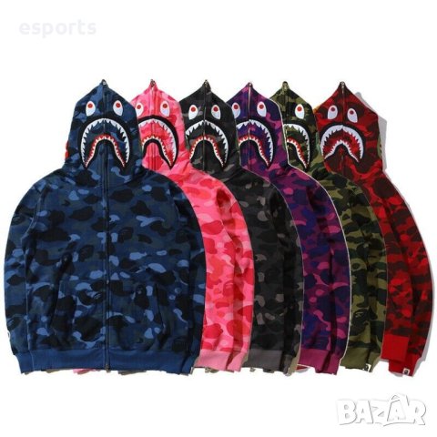 Суичър (блуза с качулка) Bape A Bathing Ape Grey Camo Сив Камуфлаж M L XL XXL, снимка 3 - Суичъри - 36907103