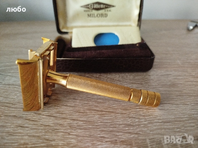 Самобръсначка GILLETE MILORD U.S.A във Златно Покритие Чисто Нова не Употребявана, снимка 10 - Колекции - 52357113