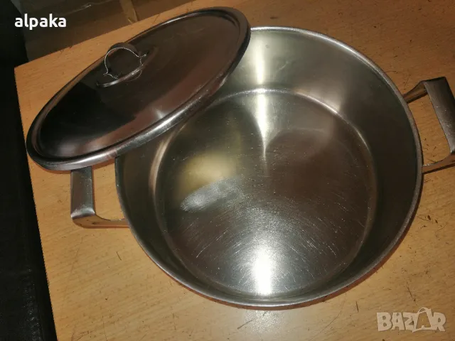 Продавам българска тенджера на Хром Силистра, алпака, 4.5литра, снимка 3 - Съдове за готвене - 48930997