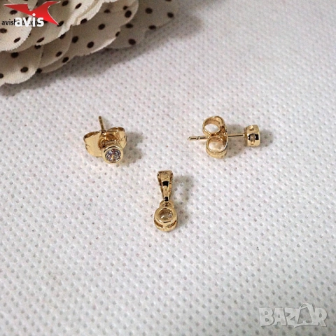 Комплект с 14К златно покритие 264186, снимка 2 - Бижутерийни комплекти - 54004491