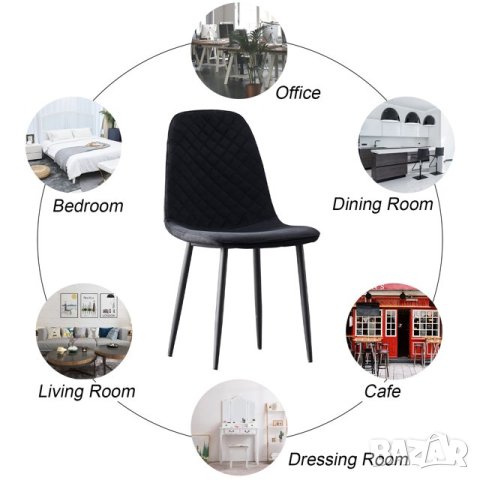 Висококачествени трапезни столове MORKURY AMFZC-C111N-4BLK, снимка 9 - Столове - 42873494