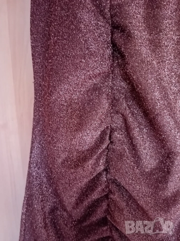 Кафява блестяща рокля , снимка 4 - Рокли - 51548523