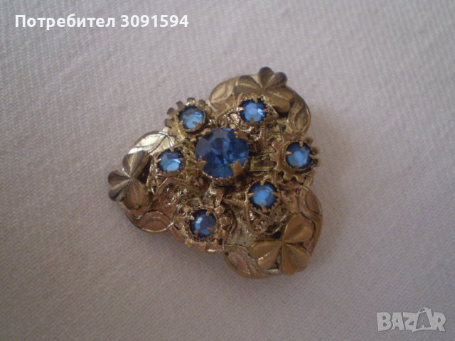 Стара брошка филигран и позлата, снимка 2 - Антикварни и старинни предмети - 37846508