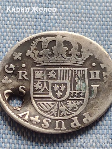 Сребърна монета 2 реала 1722г. Филип пети Севиля Испания 18704, снимка 4 - Нумизматика и бонистика - 42903852
