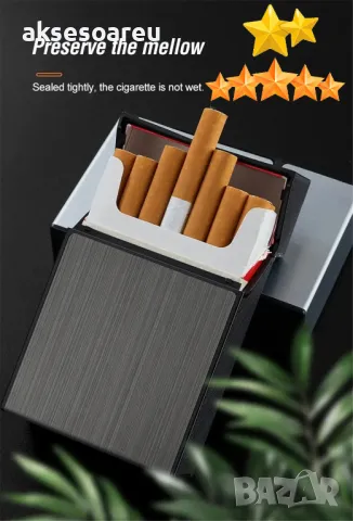 Качествена унисекс Джобна кутия за цигари калъф от алуминиева сплав табакера за пушачи за Подарък, снимка 13 - Табакери - 50233244