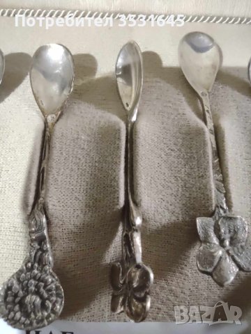 Колекция сребърни лъжици с флорални мотиви., снимка 6 - Други стоки за дома - 42811506
