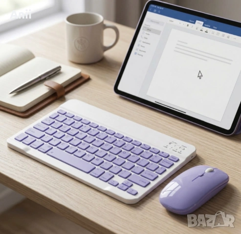 Комплект Bluetooth клавиатура и мишка – ултратънки, презареждащи се, мултифункционални