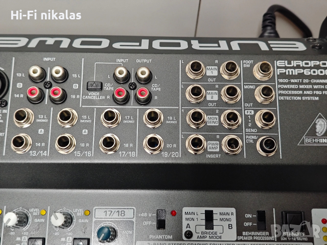 професионален активен миксер смесител мишпулт стъпало усилвател BEHRINGER PMP 6000, снимка 7 - Ресийвъри, усилватели, смесителни пултове - 54251000