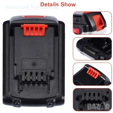 Батерия за инструменти Black&Decker 18V - 20V, 3Ah, снимка 3 - Винтоверти - 51006656