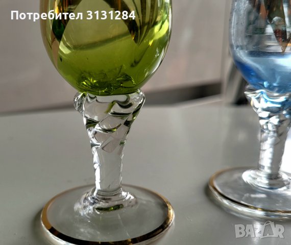 Винтидж Мурано кристални чаши за ракия ликер Murano Италия, снимка 2 - Други ценни предмети - 42123012