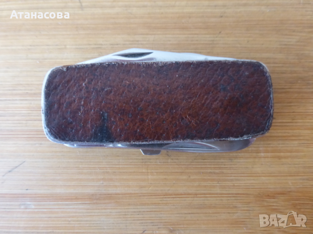 Рядко джобно ножче 4 инструмента кожено, снимка 5 - Антикварни и старинни предмети - 44755831