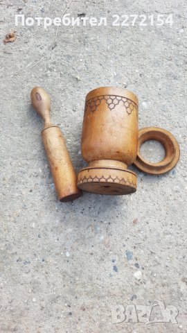 Дървено хаванче с чукче и капак, снимка 2 - Антикварни и старинни предмети - 42082794