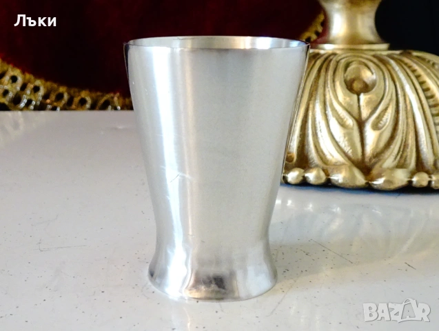 Калаена чаша за ракия,орел,рицар,пушки. , снимка 4 - Антикварни и старинни предмети - 54295552