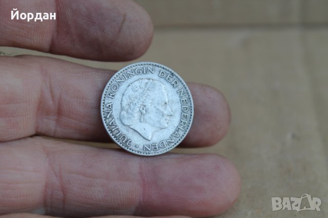 Монета 1 Гулден Холандия 1955г, снимка 4 - Нумизматика и бонистика - 37381495