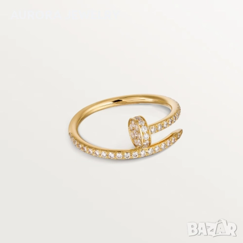 CARTIER Nail Juste un Clou Gold Small Paved Diamonds Пръстен Пирон, снимка 12 - Пръстени - 52972590