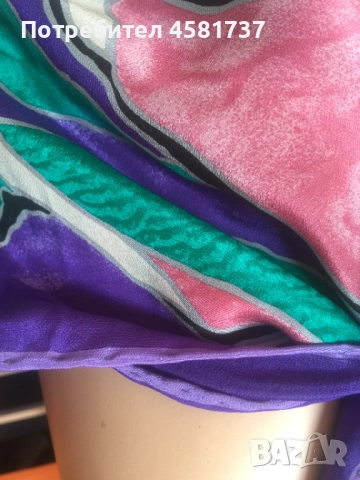 Пъстър копринен шал Codello, снимка 7 - Шалове - 52010229