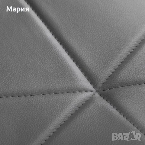 Модерен въртящ се стол за офис и салон - Сива еко кожа, до 120 кг, снимка 3 - Столове - 55706044