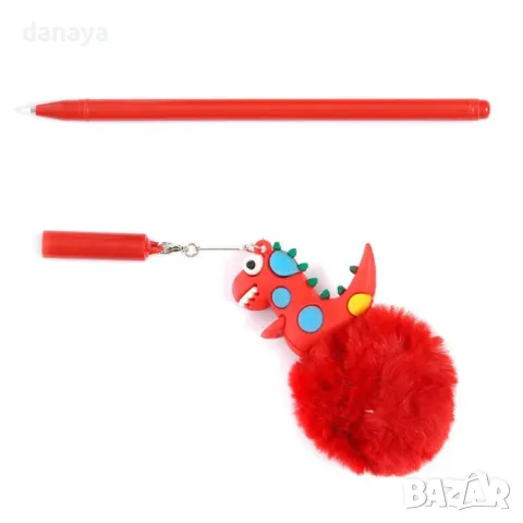 5894 Химикал тънкописец Дино с пухче, снимка 2 - Ученически пособия, канцеларски материали - 50140598