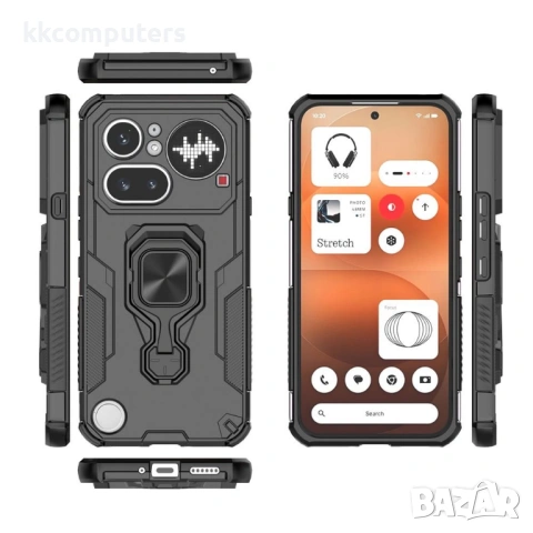 Калъф за Nothing Phone (4a) Pro с Въртящ се Пръстен - PC+TPU, 360° стойка, Магнитен, 5 цвята, снимка 8 - Калъфи, кейсове - 54250594