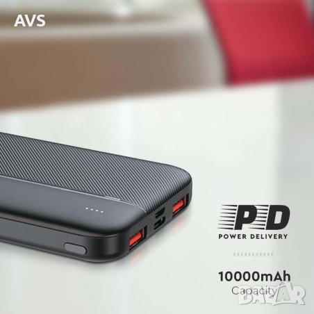 Външна батерия 10000 mah Power Bank V-TAC черна, снимка 4 - Външни батерии - 44516390