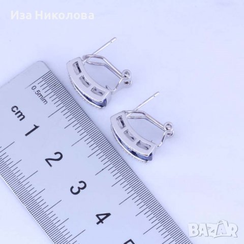 Сребърен комплект - пръстен, обици и колие, снимка 3 - Бижутерийни комплекти - 40038593