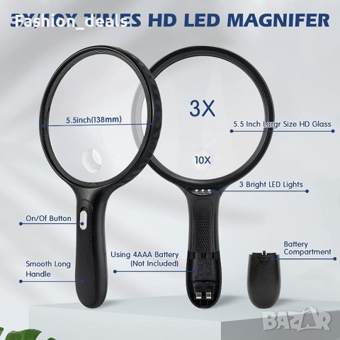 Нова лупа със светлина за възрастни хора, работа, бижута, монети Увеличение, снимка 2 - Други стоки за дома - 39487969