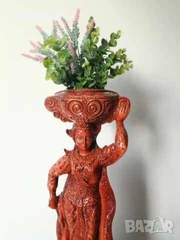 Азиатска статуетка, танцьорка, ваза за сухи цветя. , снимка 3 - Статуетки - 48759033