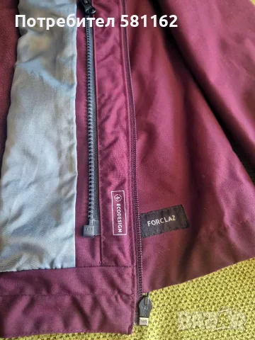 Дамско яке с полар -  3 в 1 FORCLAZ NH100, водоустойчиво, размер [EU S], лилаво/червено, снимка 3 - Якета - 56067370