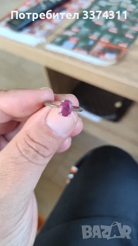 Сребърен пръстен с Натурален Рубин!!!