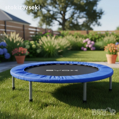 Батут без мрежа Byox 101cm/96cm — розов и син, до 100 кг