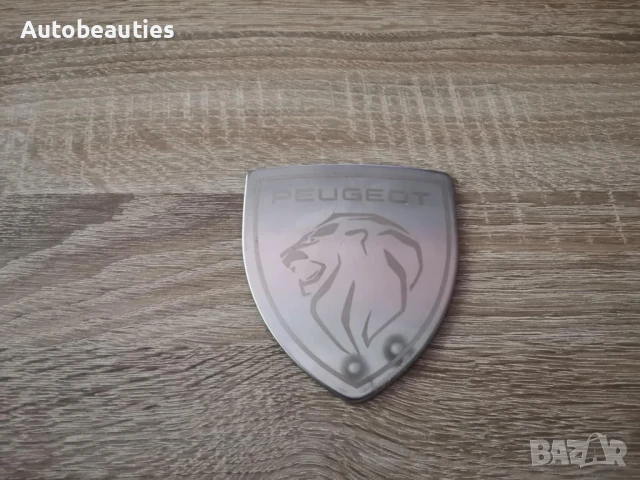 бяла метална емблема Peugeot с новото лого , снимка 5 - Аксесоари и консумативи - 50600801