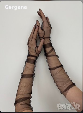 дълги ръкавици от тюл, снимка 7 - Ръкавици - 38013932