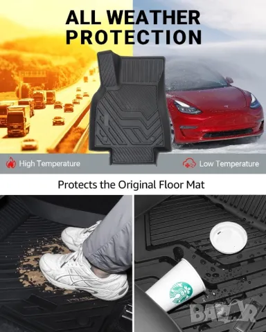Tesla model Y 3D гумени трислойни всезонни стелки за салона, снимка 4 - Аксесоари и консумативи - 49335235