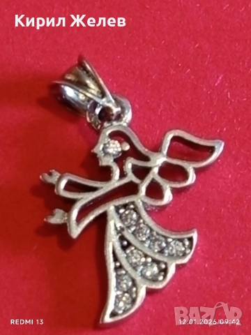 Сребърна висулка Ангел с инкрустирани кристали подходящ аксесоар за ежедневието 52585, снимка 6 - Колиета, медальони, синджири - 53069414