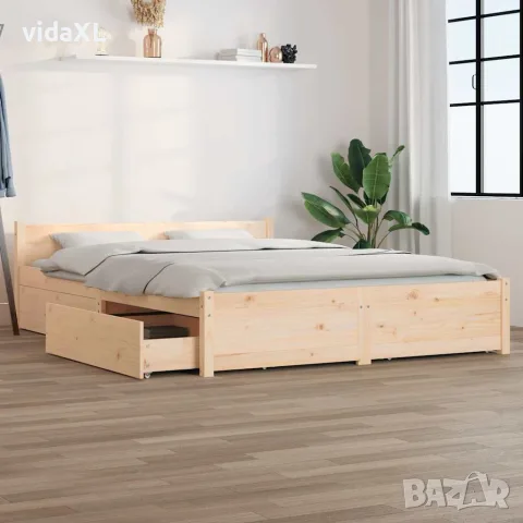 vidaXL Рамка за легло с чекмеджета, 120x200 см, снимка 2 - Спални и легла - 56146653