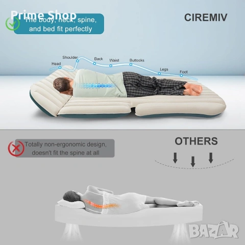 Двустранен надуваем авто матрак Ciremiv за SUV и къмпинг + 12V помпа, снимка 6 - Надуваеми легла - 54240989