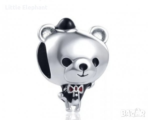 Outlet Sale Сребърен елемент мече"Teddy bear"/нов
