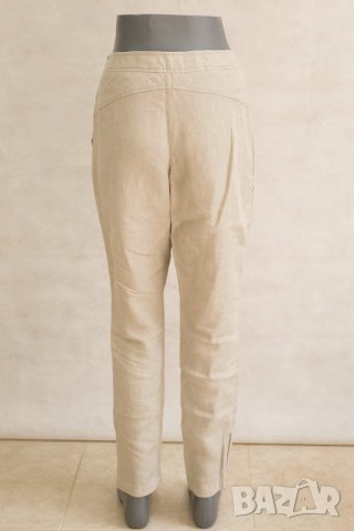 Дамски панталон от лен в сиво и бежово Bliss by Violeta EU 40/EU 44, снимка 3 - Панталони - 42651945