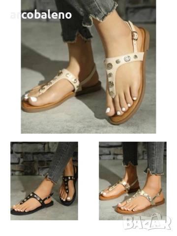 Дамски равни сандали, 3цвята 