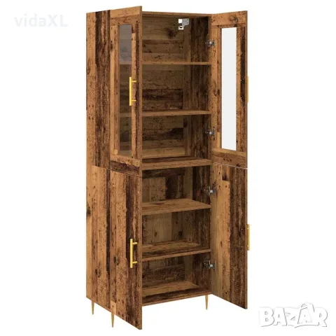 vidaXL Висок шкаф 2 бр. Старо дърво 69,5 x 34 x 180 см, снимка 5 - Бюфети - 56147040