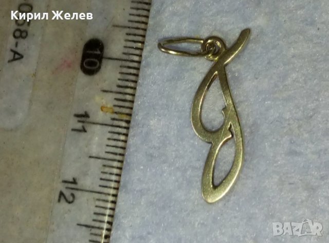 СТИЛНА СРЕБЪРНА АРТ ВИСУЛКА МЕДАЛЬОН ВИНТИДЖ ПЕНДАНТ БУКВИЧКА В 40034, снимка 5 - Колиета, медальони, синджири - 42486121