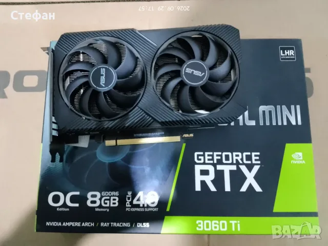 Asus dual mini Geforce RTX 3060 TI 8GB 8-pin, снимка 3 - Видеокарти - 54936330