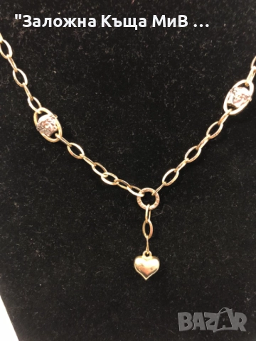 Златно Дамско Колие 9.41гр 14к , снимка 2 - Колиета, медальони, синджири - 52647251
