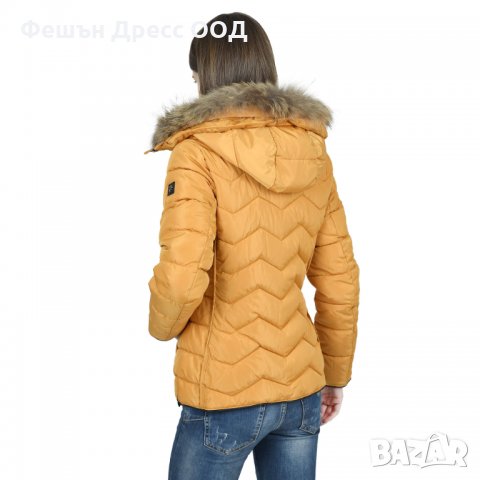 ТОП ЦЕНА Дамско зимно шушляково яке – 4089 качулка с естествен пух от лисица, снимка 6 - Якета - 31334620