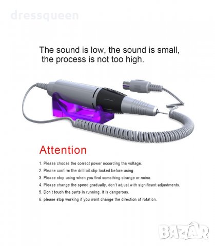 206А Професионална електрическа пила за маникюр и педикюр 35000 оборота, снимка 11 - Педикюр и маникюр - 34268280